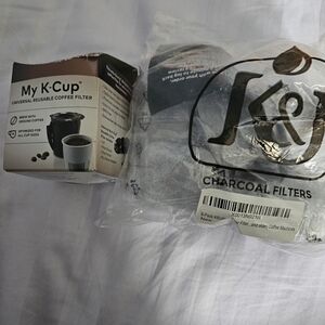 Brand New Keurig K Cup Filter and Open Bag of 5 New Charcoal Water Filters